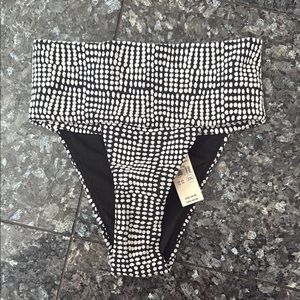 Aerie Black and White Polka Dot Bikini Bottom
